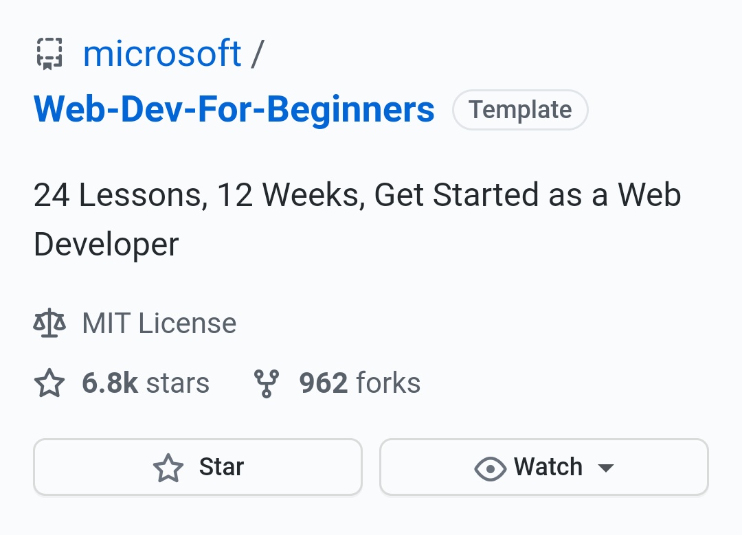 ravinwashere's tweet image. I discovered a fantastic GitHub repository called:  Web Dev For Beginners. 

The 12-week long program includes 24 lesson curriculum that includes JavaScript, CSS, and HTML. Each lesson has pre and post-lesson quizzes.

[Link](github.com/microsoft/Web-…)