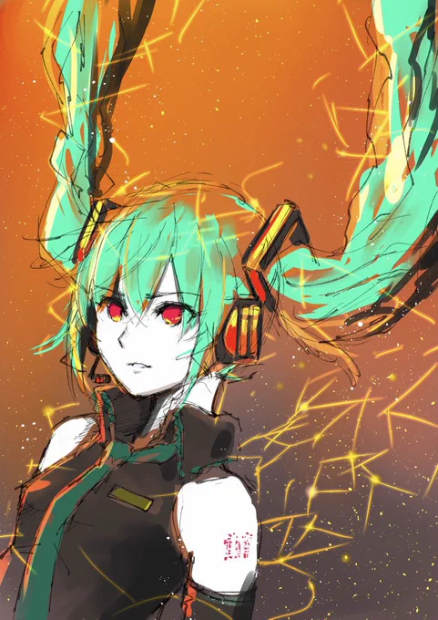 怒りで我を忘れた攻撃色のミクさん¶(⁄•˅̮•∖)⁋ぎらり 