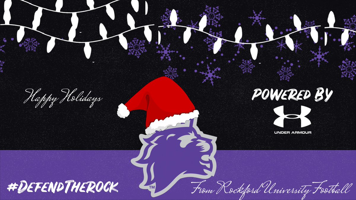 RockfordUFB's tweet photo. Happy Holidays from Rockford University Football❄️☃️🎁🎉#DefendTheRock https://t.co/Jgl2VIVXlh