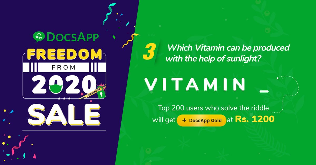 DocsApp_in's tweet image. #ContestAlert
HO! HO! HO! I am back again with the last one for the day but still have more in my bag.
Unlock your special discount on DocsApp Gold by guessing the coupon code below.
#MediBuddy #AapkaHealthBuddy #ChristmasGiveaway #ContestAlertIndia