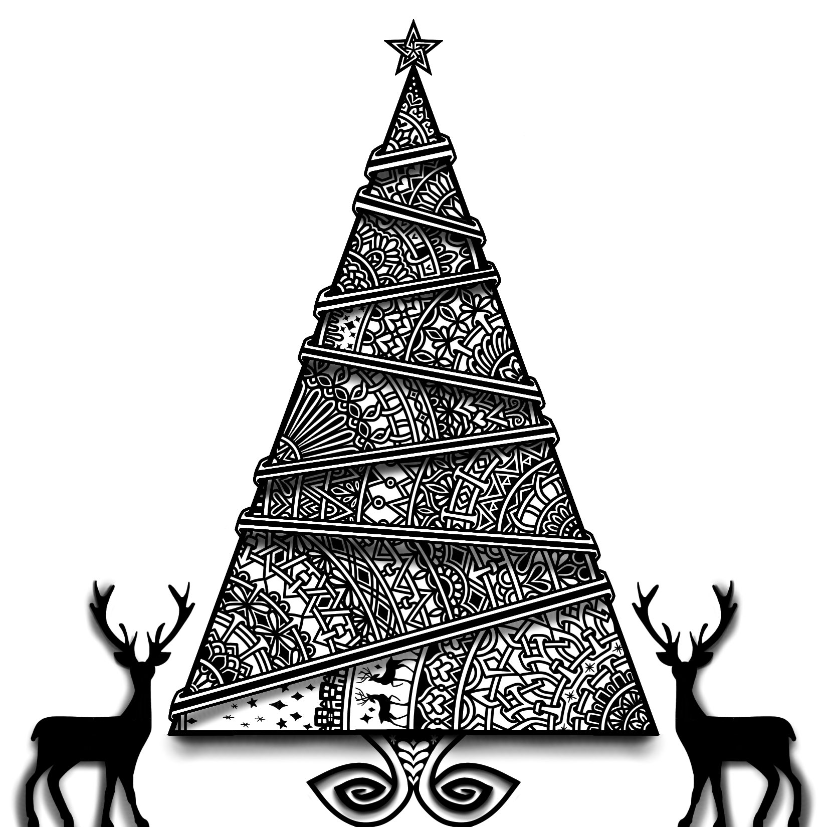 Sy0u クリスマス Christmas Xmas Ibispaint Sonarpen ゼンタングル Zentangle Mandara 線画 Lineart ぬりえ 塗り絵 Coloring アイビス民と繋がりたい 線画を晒すと誰かが色を塗ってくれるかもしれない 線画を晒せば誰かが塗ってくれるかも
