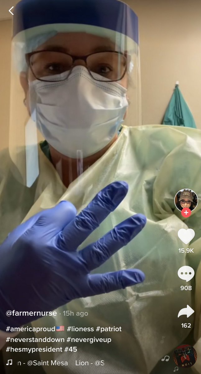 This racist is "farmernurse" on TikTok and goes by "Wee Key" on Facebook. It says she lives in North Carolina but she works at Rock Medical Group, which is based out of Nebraska. I wonder if they know they hired a nurse promoting white supremacy to 5,000 followers on TikTok.