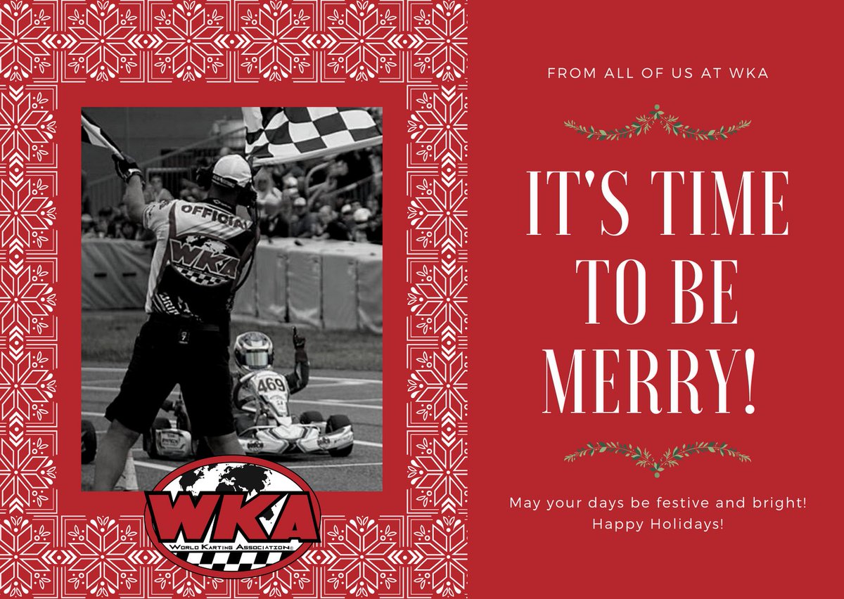 WKA_Karting's tweet photo. From all of us at World Karting Association,
Wishing you the happiest of holidays.
#WKA #WorldKarting #WorldKartingAssociation #Karting #Kart #Racing #Motorsport #LetsGoKarting #KeepKartingFun #HappyHolidays https://t.co/5aZAiEHQw6