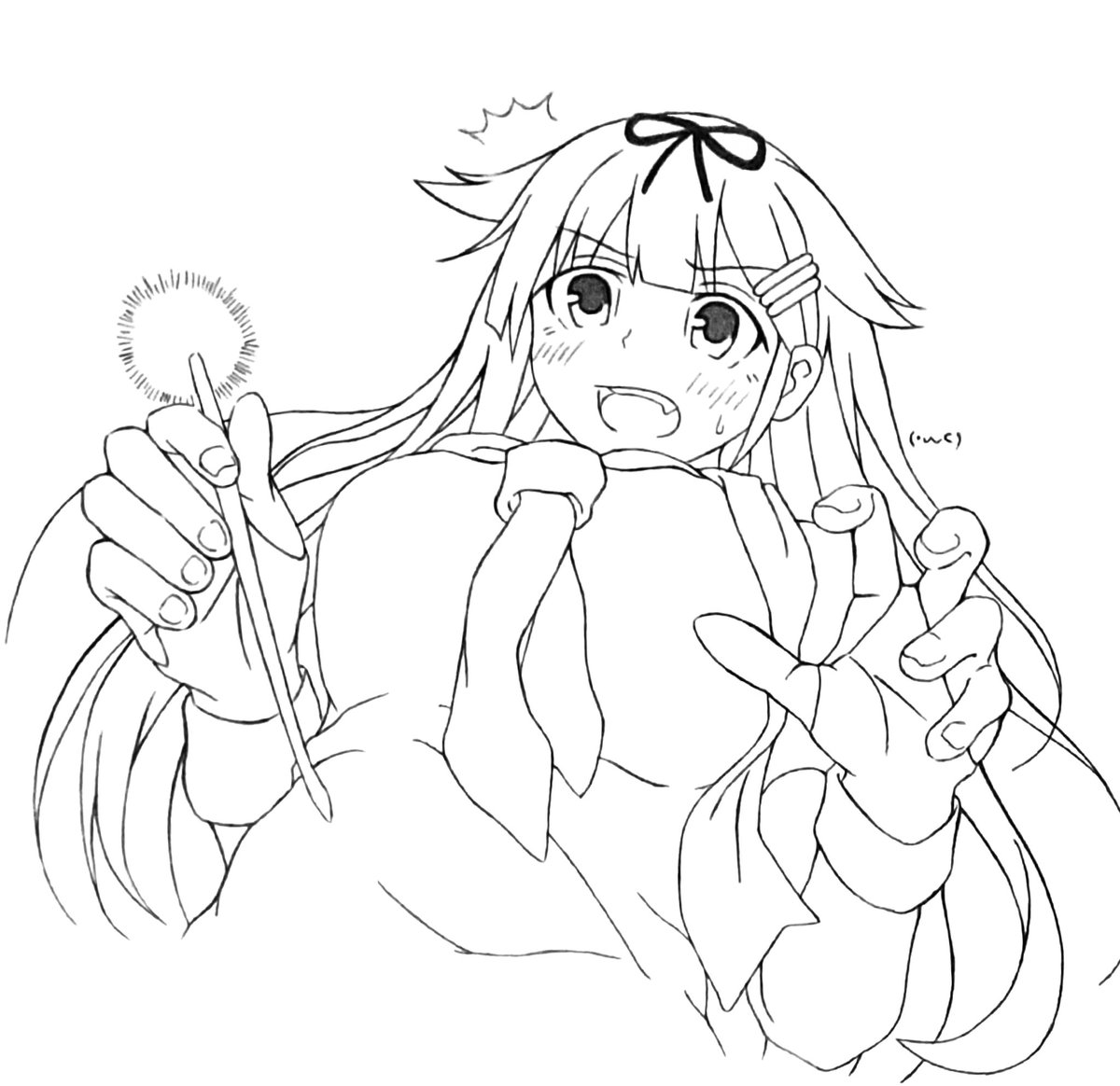 バキシム W 皆さん線画と塗った後を見せてください 夕立と子日 シャーペンの線画をそのままで着色する人は そうは居ないと思う