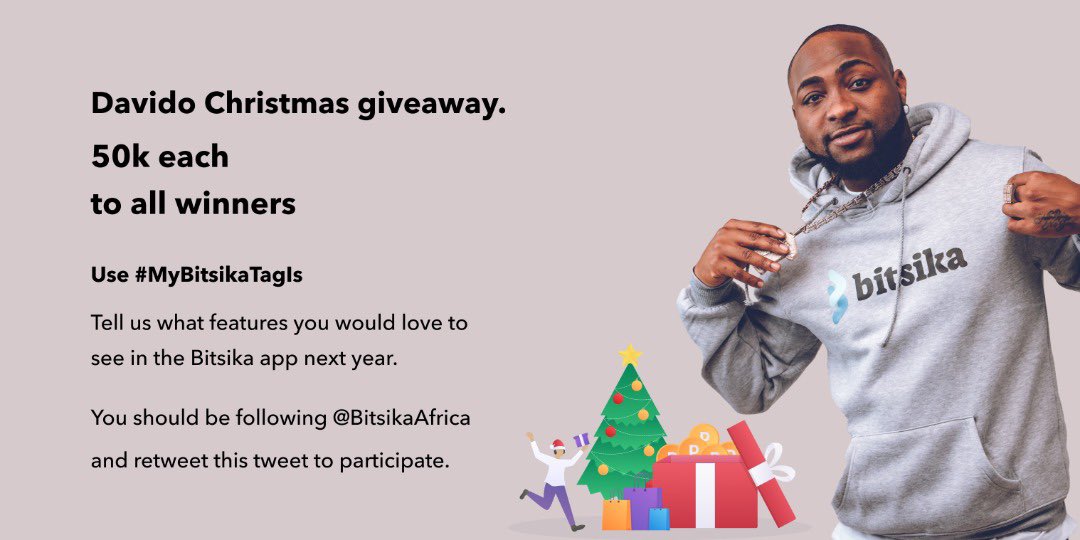 davido's tweet image. Let’s go! @BitsikaAfrica #MyBitsikaTagis