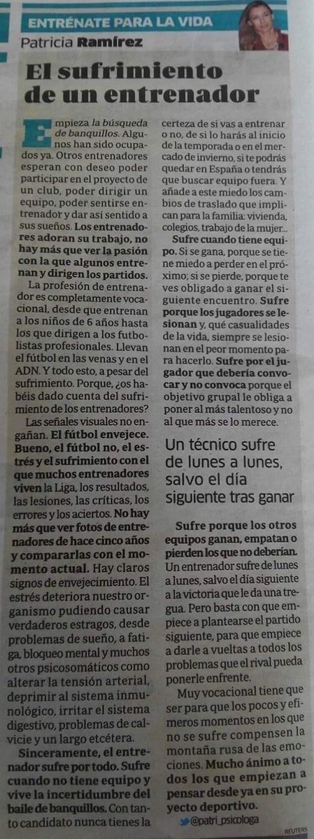 El sufrimiento de un entrenador.

<a href="/Patri_Psicologa/">Patricia Ramírez</a>