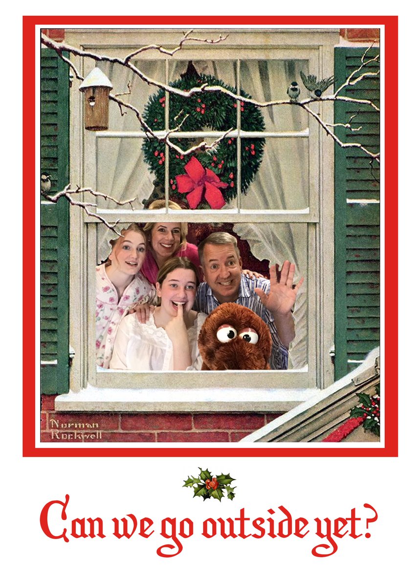 LizJones's tweet photo. Merry Christmas - can we go outside yet? Thanks #normanrockwell for the inspiration. #CovidChristmas #is2020overyet https://t.co/HRjfKMPUEE