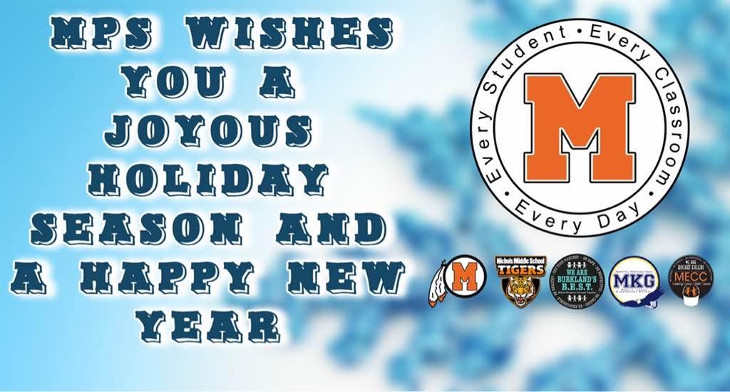 Happy Holidays to all of our families, staff &amp; community members. We wish you a happy and safe holiday.