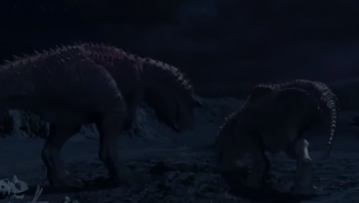 The big and small one next to each other in the film.