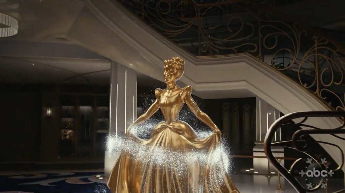 Here’s a look at the @DisneyCruise #DisneyWish atrium and Cinderella statue just revealed during the #DIsneyChristmasCelebration: