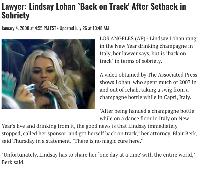 The whole time Blair Berk was involved in Britney's conservatorship, she was also helping Lindsay Lohan with legal problems relating to her DUIs and sobriety.  #FreeBritney