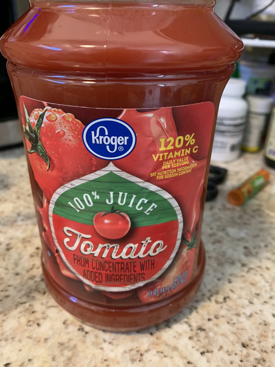 baldpathologist's tweet photo. And now, I’ll spend most of the day turning this cheap bottle of tomato juice into a “top shelf” Bloody Mary mix #nomeasuring https://t.co/u8k1m6BNBQ