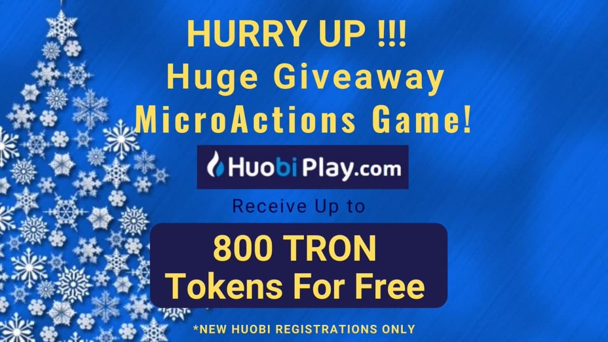 nhatminh8888's tweet photo. 🌟 Get Up To 800 TRON For Joining &amp; Completing Task in Updated #HuobiPlay MicroActions Game
☃️ Refer Your Friends and Be one of the Top Referral Winners
❄️ Register here: https://t.co/a1EscqQCYW
🌐Referral Giveaway: 40,000 TRON
 #freetoken #bounty #rewards #giveaway #tron #trx https://t.co/AjgkI88Ydv