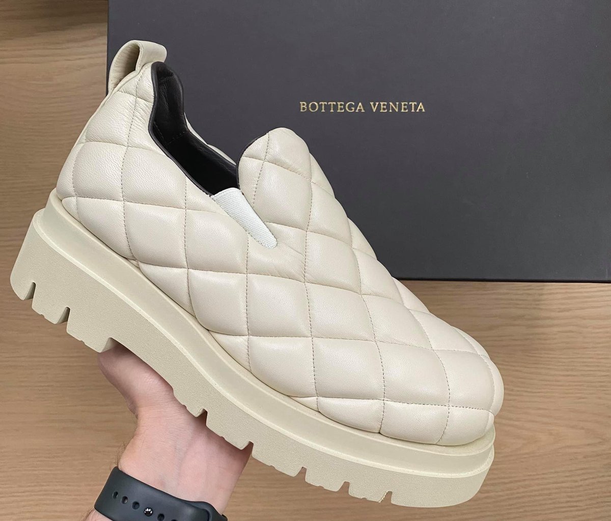 Bottega Veneta Quilted Slip On Shoes in White for Men