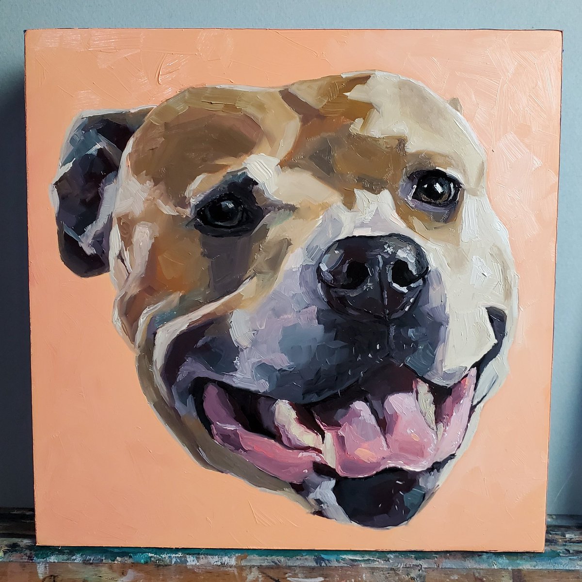 CopperRuby's tweet image. Fun pup painting I did recently 
#petportraits #petpainting #dogs #DoggoChristmas #oilpainting #art #artistsontwitter #artshare