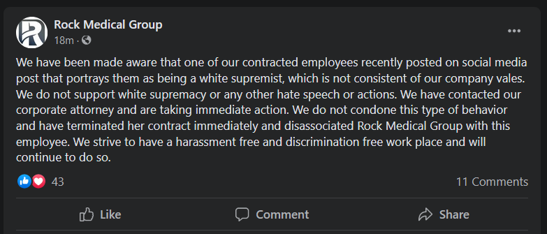 ThisBarbara's tweet photo. Bye bye, white supremacist critical care nurse #MarieKey #WeeKey https://t.co/57SLAa7tS3