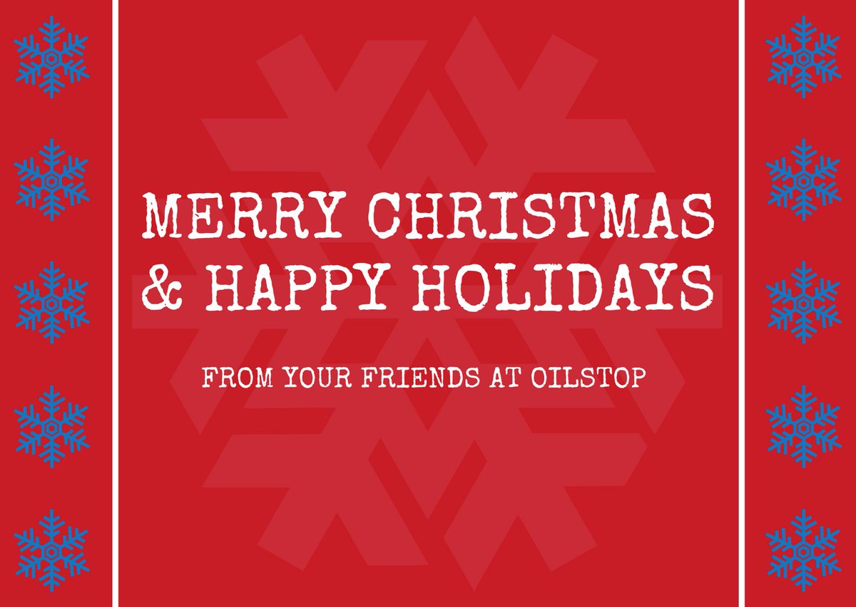 OilstopInc's tweet photo. Merry Christmas and Happy Holidays from you friends at Oilstop! https://t.co/34yK1IUJl9