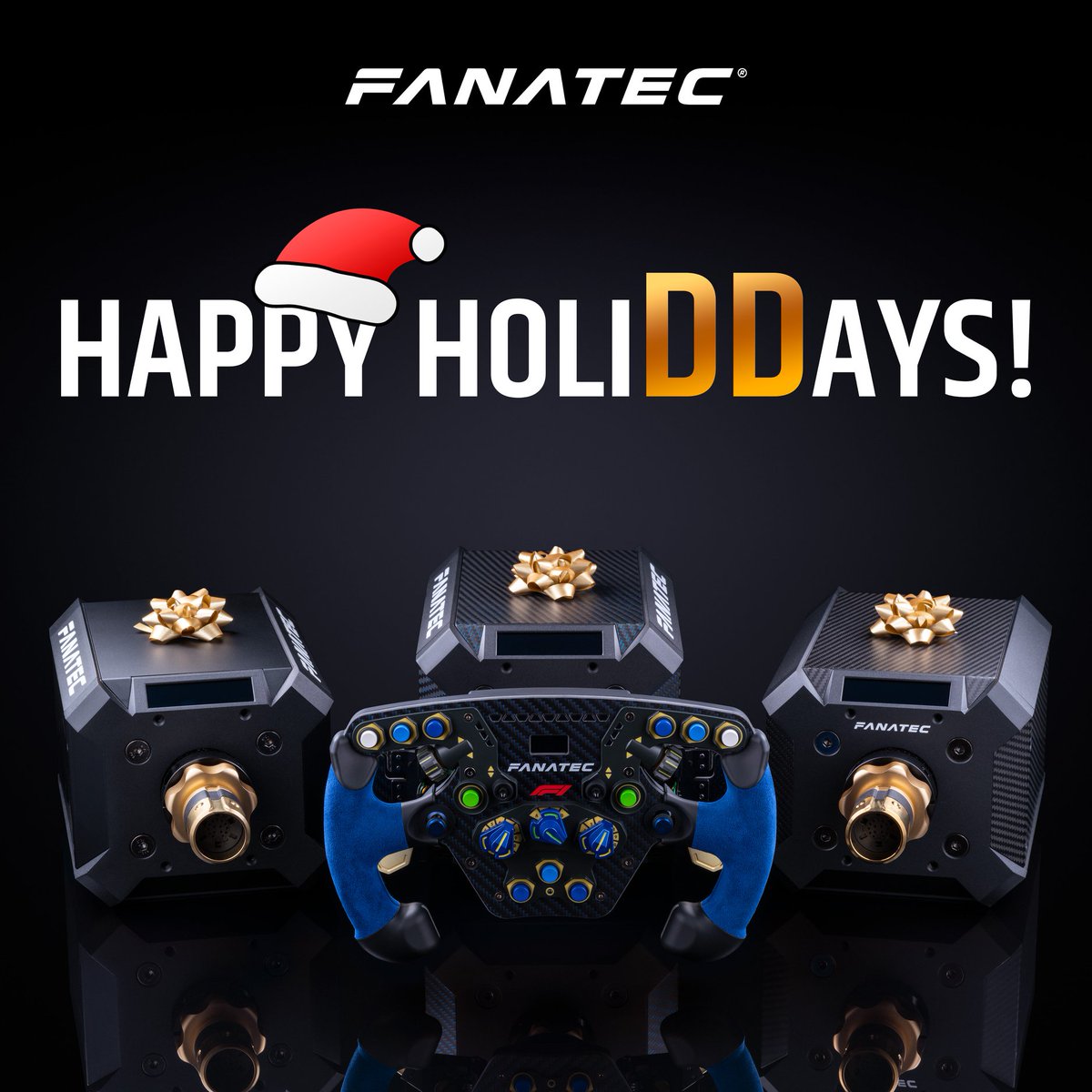 fanatec's tweet image. Christmas 🎁 Giveaway! Choose your DD*!
1. Like &amp;amp; Retweet this post 
2. Show us in the comments how you would celebrate the win of a Fanatec DD🎥
We'll announce the winner on 28th December. 
*You need to have an account in our webshop. 
*Only valid for regions we ship to.
