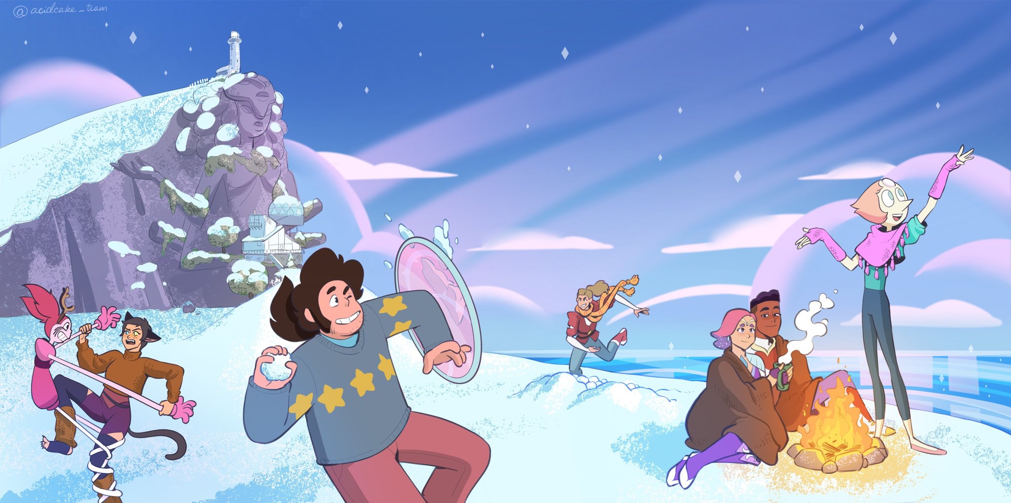 NEW Steven Universe Future, Steven Plays In The Snow