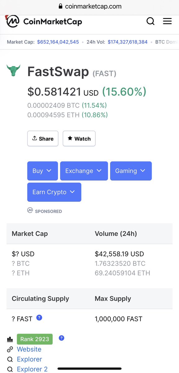 If you missed #SUSHI #UNI #1inch don’t miss #FAST we completed the test on testnet, we are fixing some issues since today and they will be a major updates on Monday. After the launch they will be a quarterly airdrop for every wallet that interacts with our Dex. #Bitcoin #YFT #MVP