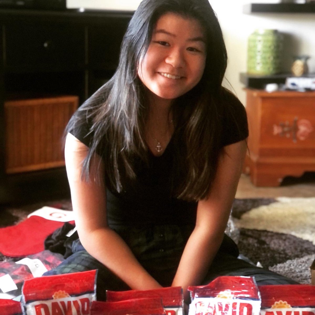 Her favorite Christmas present! <a href="/Davidseeds/">David Seeds</a> new spokesperson?