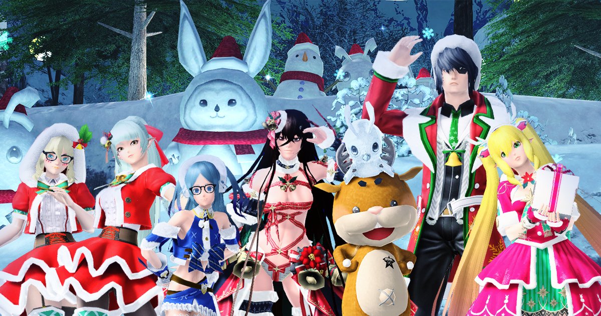 play_pso2's tweet image. From all of us here at the #PSO2global Team-
Happy Holidays! 🎄❄️