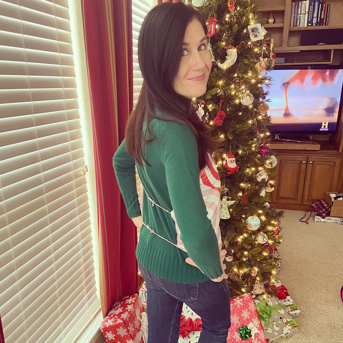 NathanSmithson1's tweet photo. Hey @Target! It’s my annual “gift” to my wife of clothing made out of Target bags. What do you think of the halter top? Also, you saved our bacon when we forgot to pack some Santa gifts! https://t.co/xmQ0946BDQ