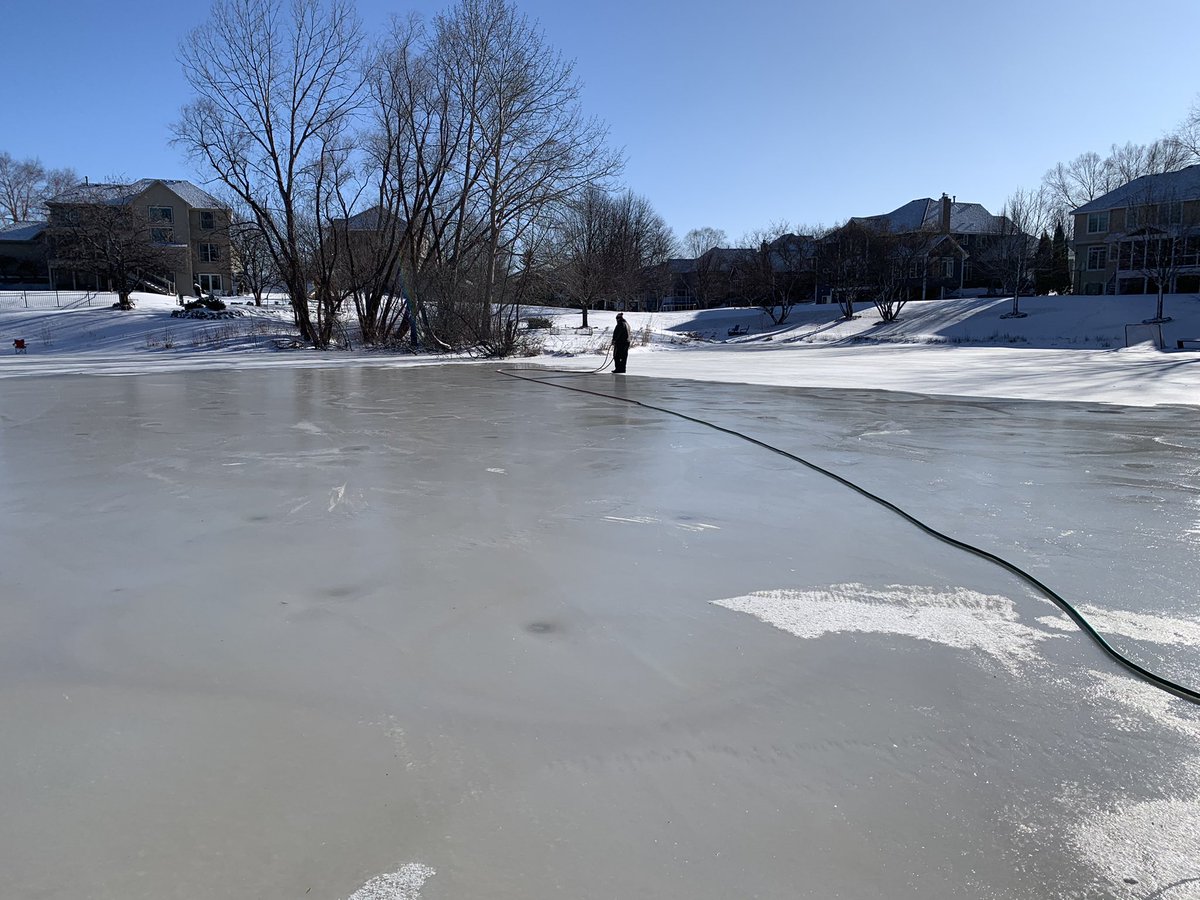 Taking care of the ice after a snow storm Minnesota style. #onlyinMN