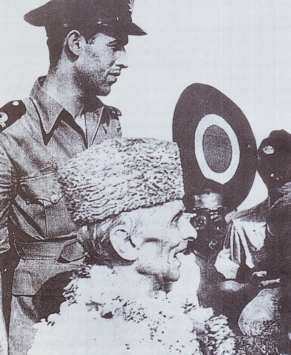 Joy on his face as he landed in Karachi on 7th August 1947