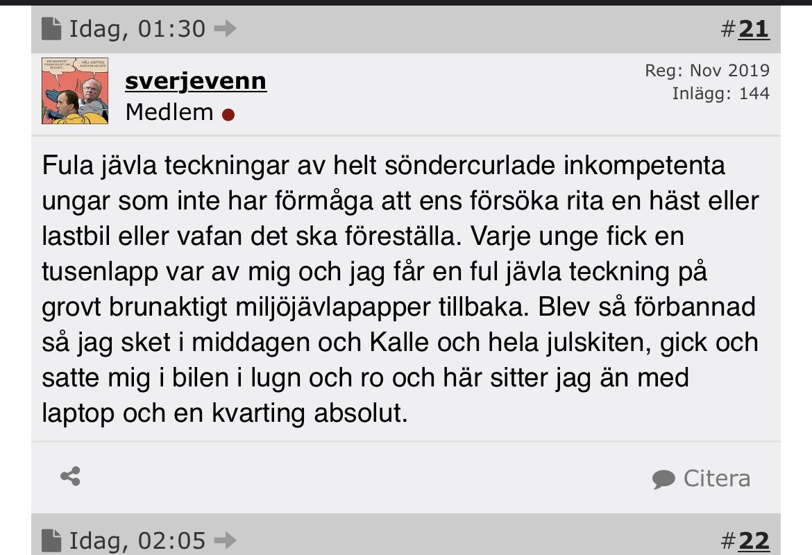 Priset på fula teckningar har verkligen gått upp 😡😡😡😡 

Ur tråden ”sämsta julklapparna ni fått i år”