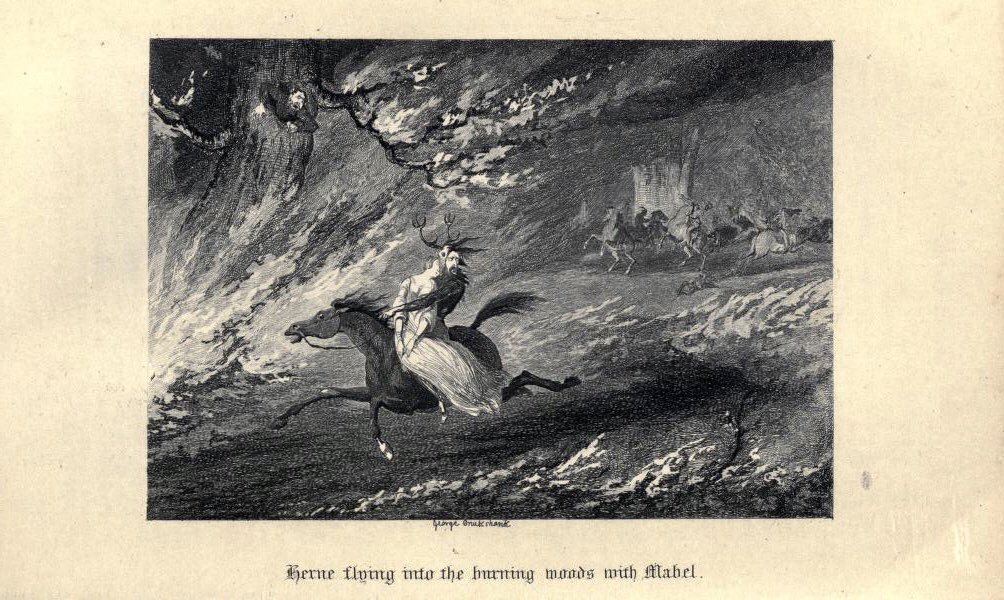 1) Herne the Hunter first appeared in Shakespeare’s The Merry Wives of Windsor. In the play Herne is the ghost of a keeper of Windsor forest, who appears “with great ragg’d horns” by a specific oak tree and plays pranks, scaring the passers-by. /3