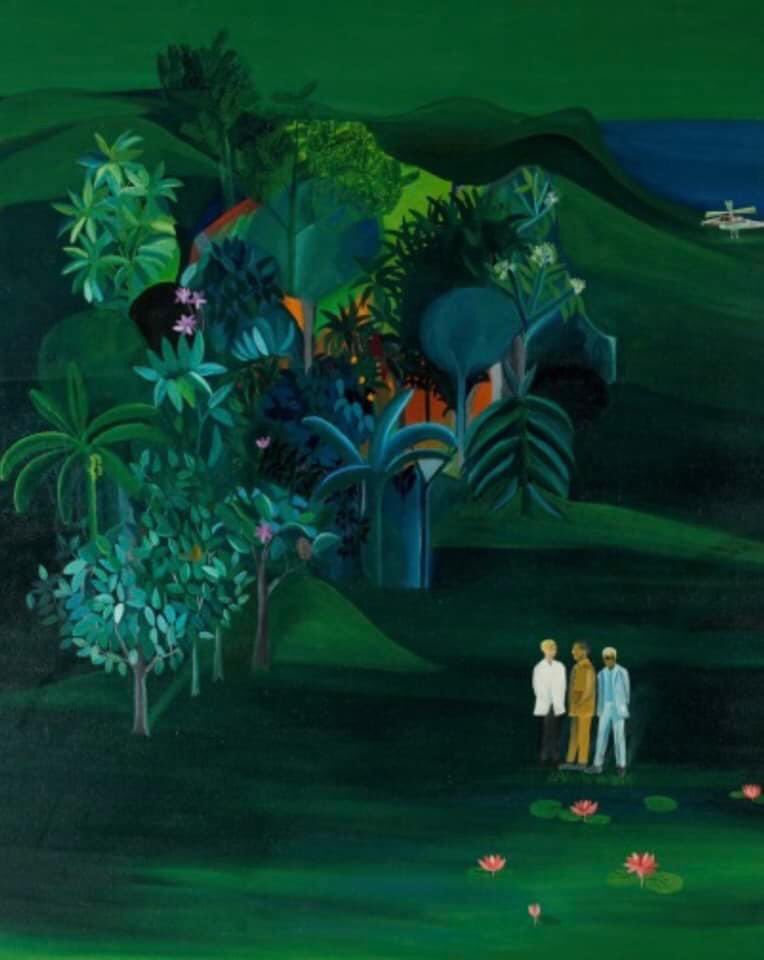 indianart101's tweet photo. #Bhupenkhakhar  was born in 1934 and trained in the Baroda School of Art. He has won the Padma Shri and his canvases are displayed in the British Museum and the Tate. He was also an advocate for gay rights. His canvases speak of loneliness and isolation https://t.co/hj0JPH8n8H