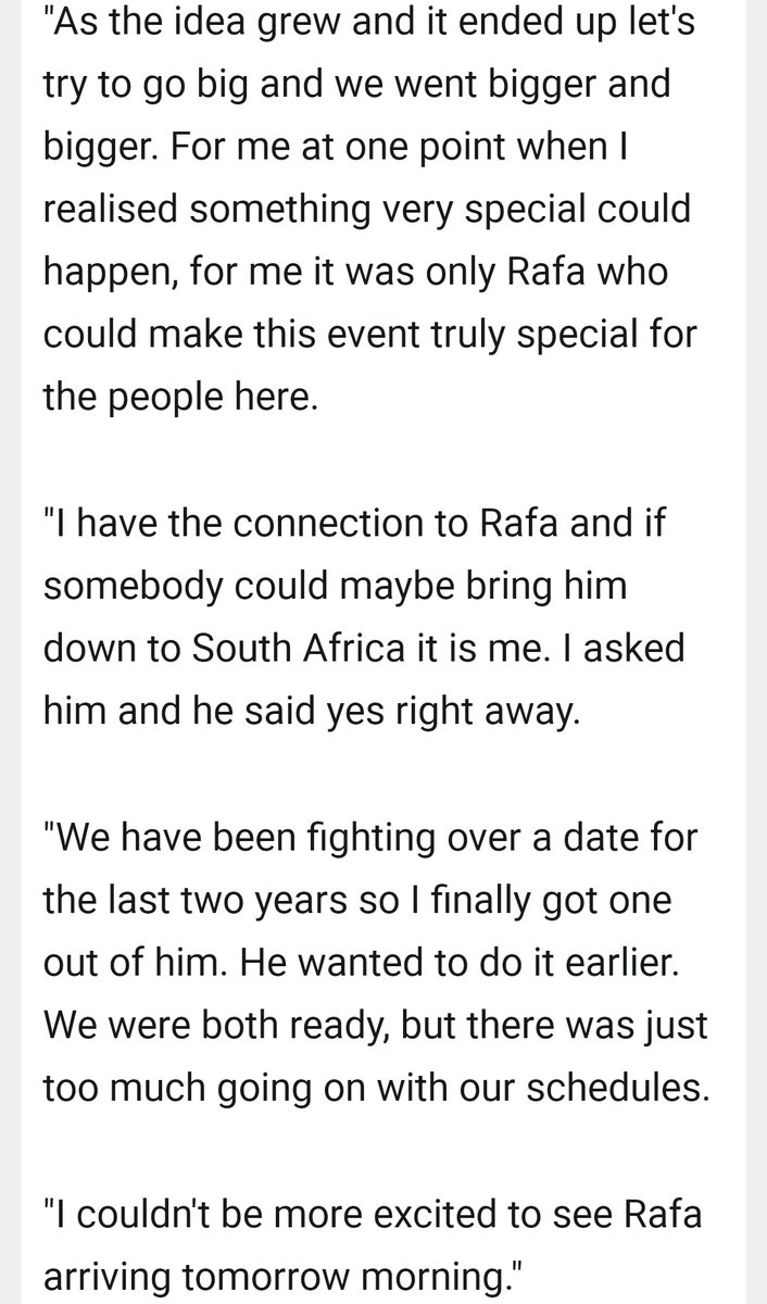 'I finally got [a date] out of [Rafa].' - FEDERER, Roger (100% true quote)