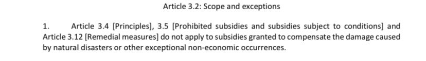 So overlay fact it seems to have more teeth, with fact that “regulatory competition” is one of points of Brexit, unlike CETA - reasonable to see this architecture gets used, is designed to be used.Other interesting bits...pandemic bailout money exempted from state aid provision