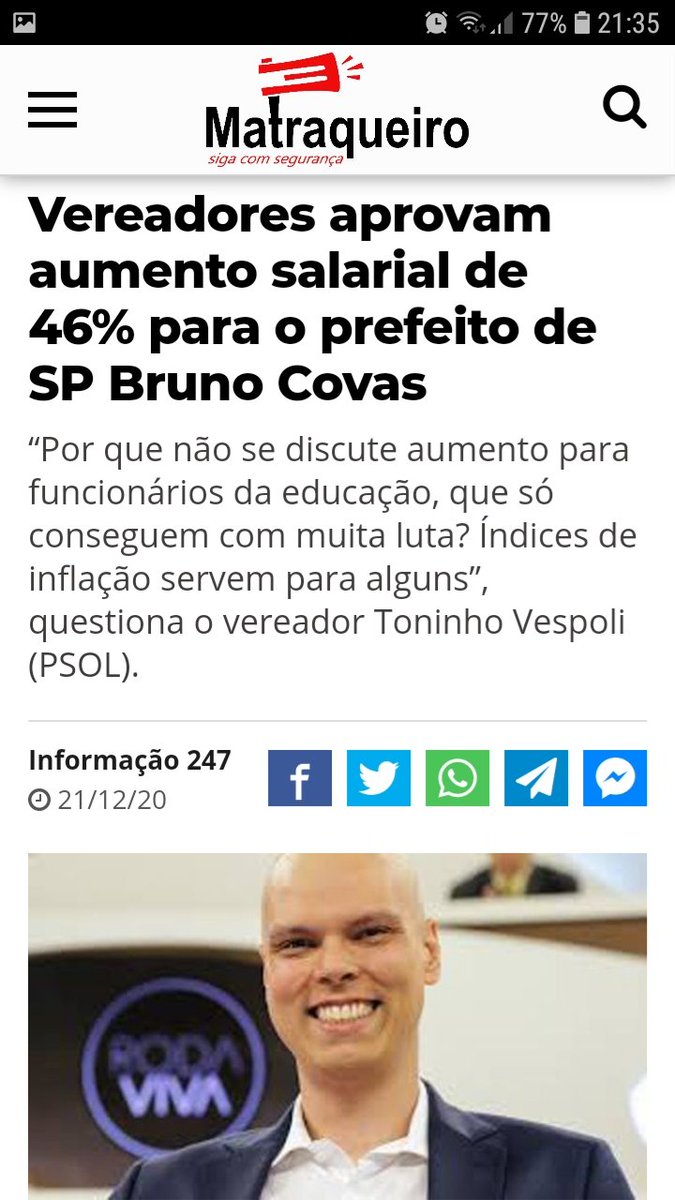 Altaso1's tweet photo. @brunocovas engraçado né prefeito, só tweetou algo na eleição,  agora na calada da noite aprova essa vergonha. Desde quando político tem aumento salarial e o mais grave ainda, correção salarial???? É cargo vitalício ???Tenha atitude rapaz e corrija essa lambança. https://t.co/bvGsVBGUWJ
