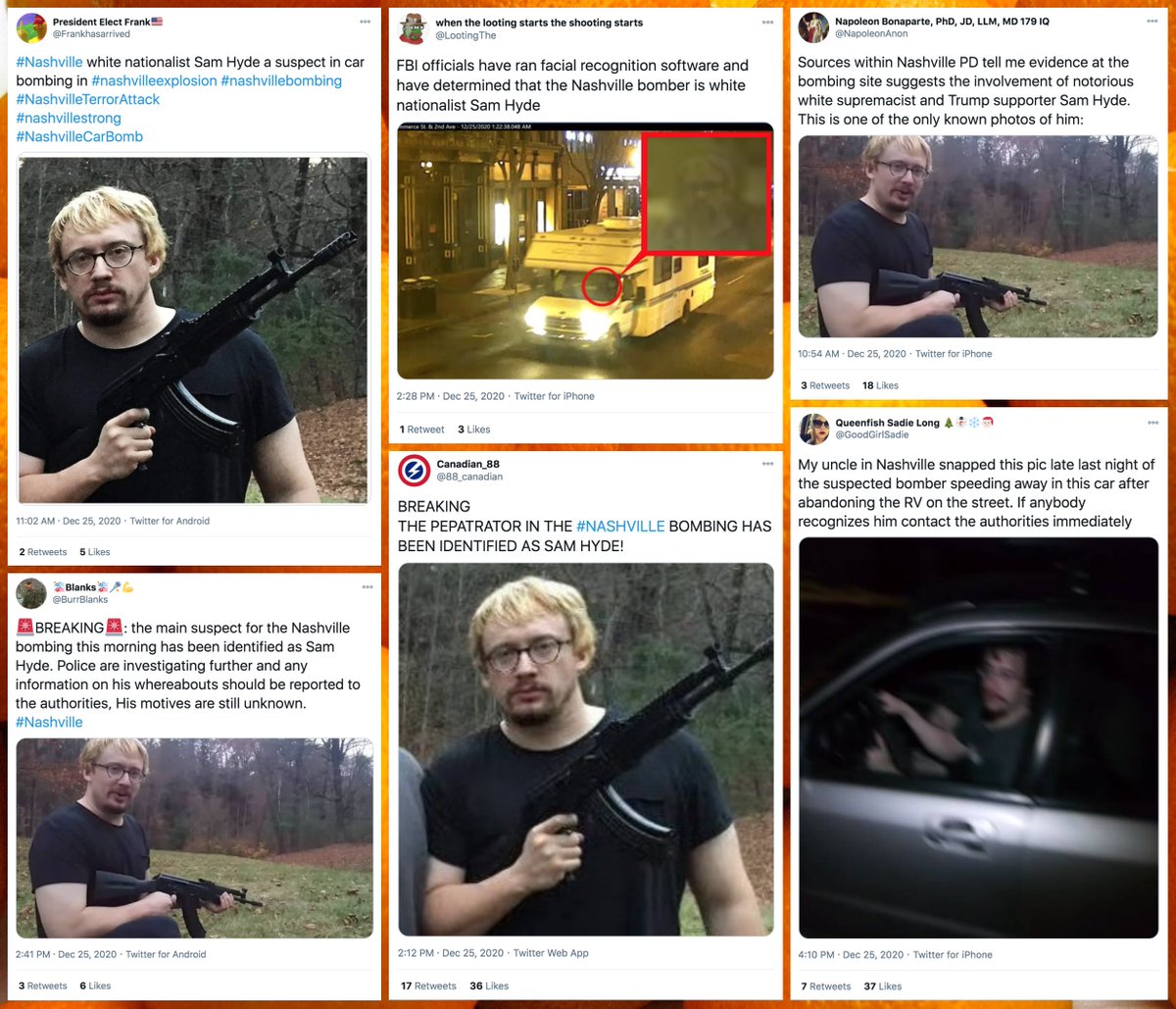 Conspirador Norteno S Tweet Psa The Person Behind The Nashville Rv Explosion Is Almost Certainly Not Sam Hyde The Name Sam Hyde Accompanied By These Photos Of A Blond Man Gets Circulated Conspirador Norteno S Tweet Psa The Person Behind The Nashville Rv Explosion Is Almost Certainly Not Sam Hyde The Name Sam Hyde Accompanied By These Photos Of A Blond Man Gets Circulated