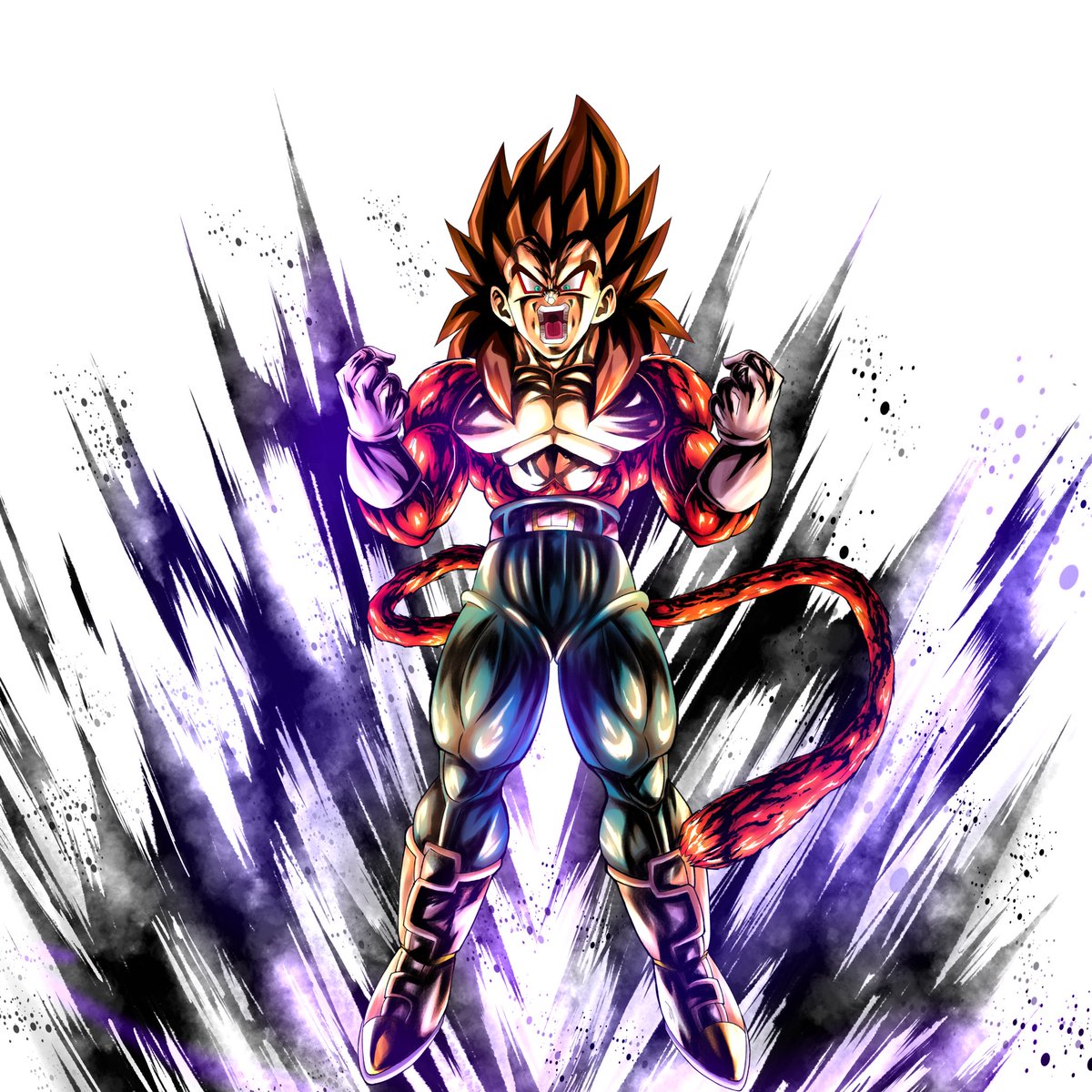 1boy tail male focus monkey tail super saiyan solo open mouth  illustration images
