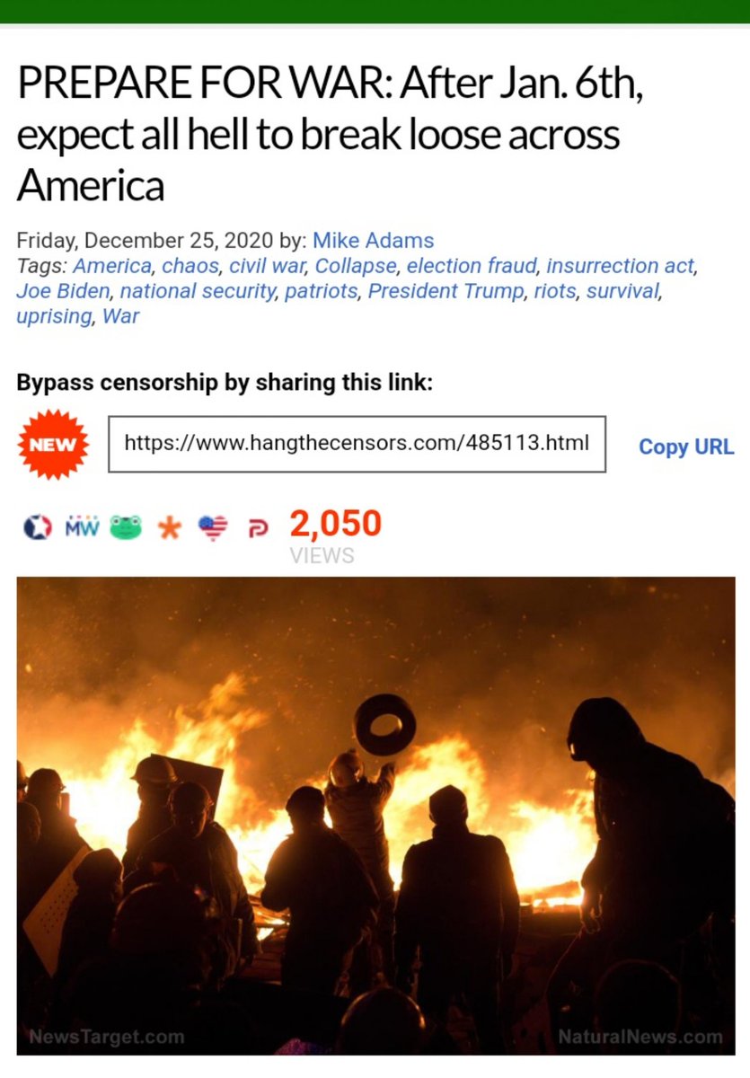 PREPARE FOR WAR: After Jan. 6th, expect all hell to break loose across AmericaIf this election situation is not resolved 1-6-2021 all hell is going to break loose across AmericaThe obvious Election Theft by enemies of America will simply not be tolerated by patriots