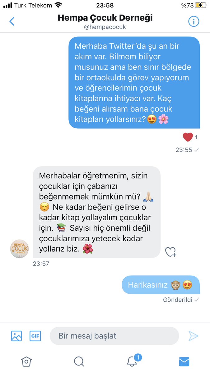 Arkadaşlar ben bir şey yaptım🙊

Ne kadar beğeni gelirse o kadar da kitap gelecek çocuklarımaaa😍 Lütfen rtleyip beğenir misiniz?🙏❤️