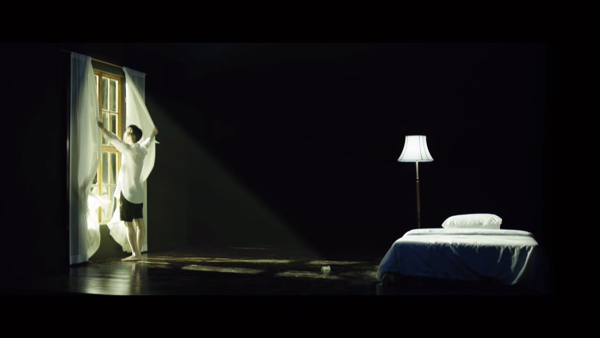 The first thing we see is Jin opening those curtains again... This comes from BU of course. And we've seen this in very specific places, in the webtoon, Euphoria and I need U,the song they just performed last week at the 2020 KBS Song Festival. INU is the first BU MV. @BTS_twt