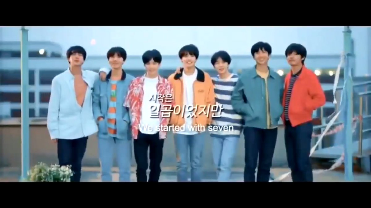 We again see the Euphoria MV where BTS are all in one single frame. We got the same shot in that Persona VCR that said "We started with seven".It's also interesting that Euphoria is the "LOVE YOURSELF Wonder" MV and that the theme of the 2020 SBS show was "The Wonder Year".