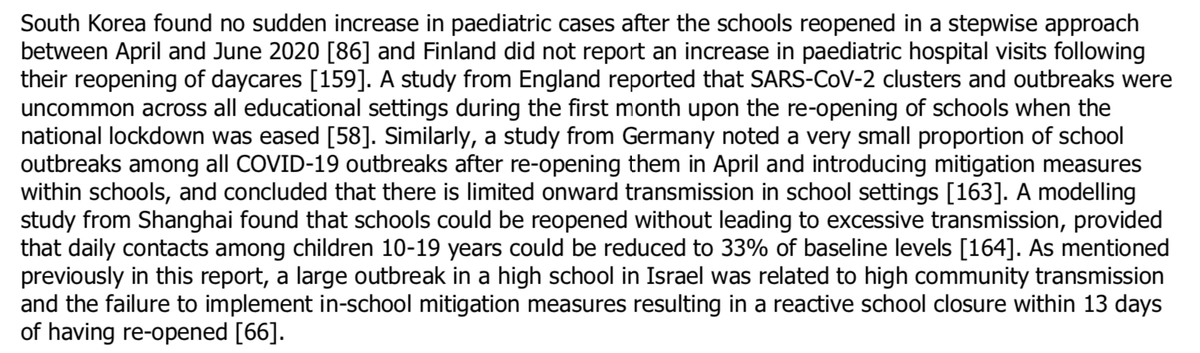 Reopening schools -- in countries across the globe -- hasn't contributed to a significant number of new outbreaks when responsibly done. Note that the infamous "Israel issue" is addressed at the end of this paragraph. https://www.ecdc.europa.eu/sites/default/files/documents/COVID-19-in-children-and-the-role-of-school-settings-in-transmission-first-update_0.pdf