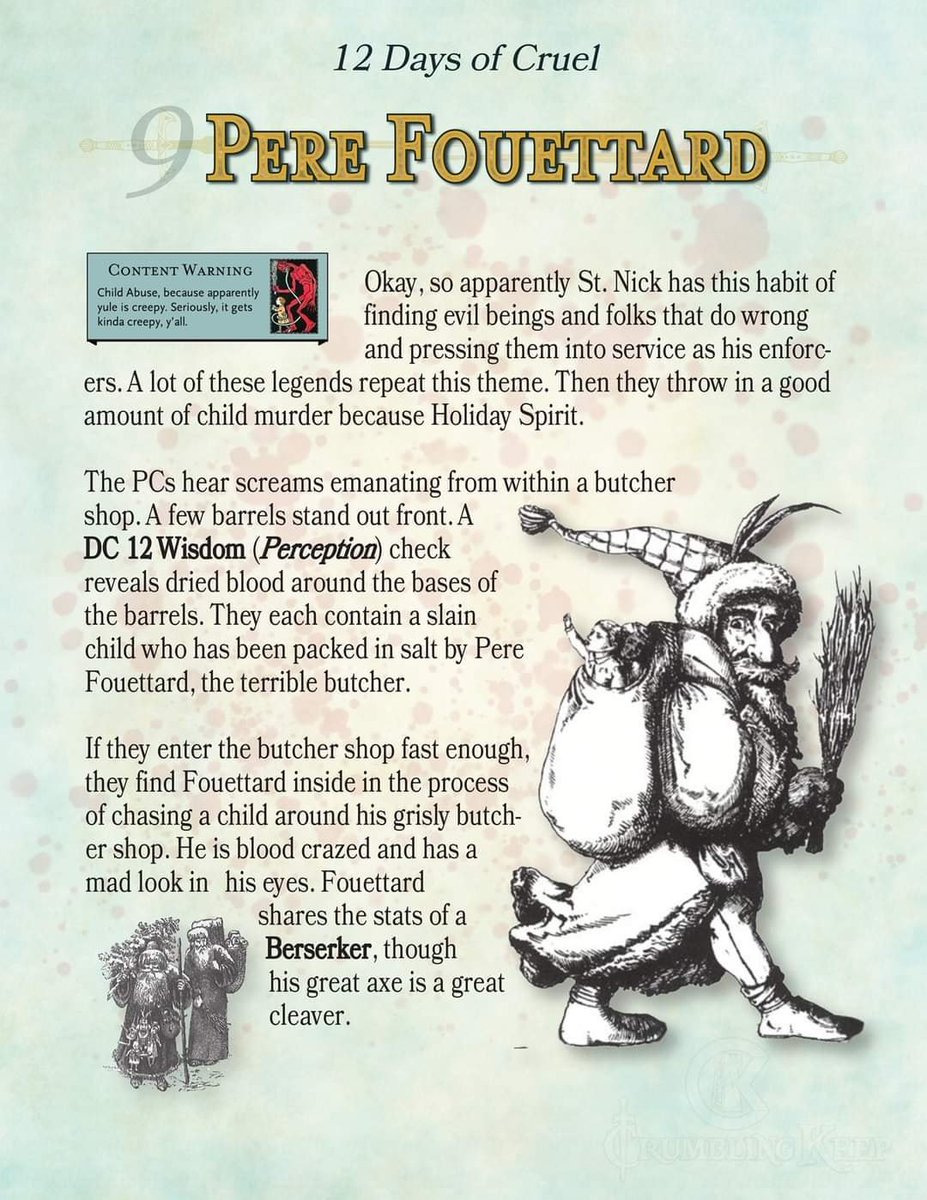 I may need to do a "12 Encounters of Critmas" one year...