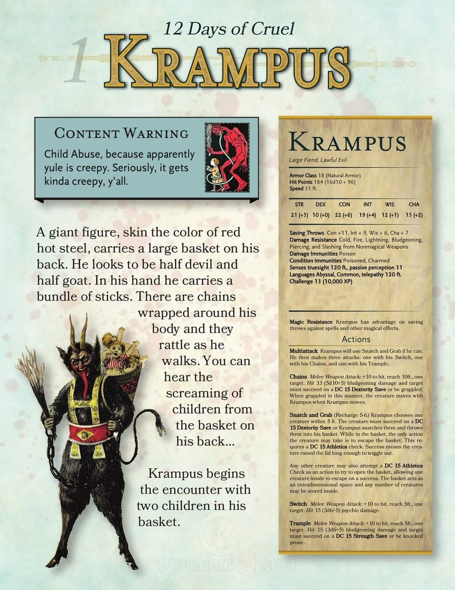 I may need to do a "12 Encounters of Critmas" one year...