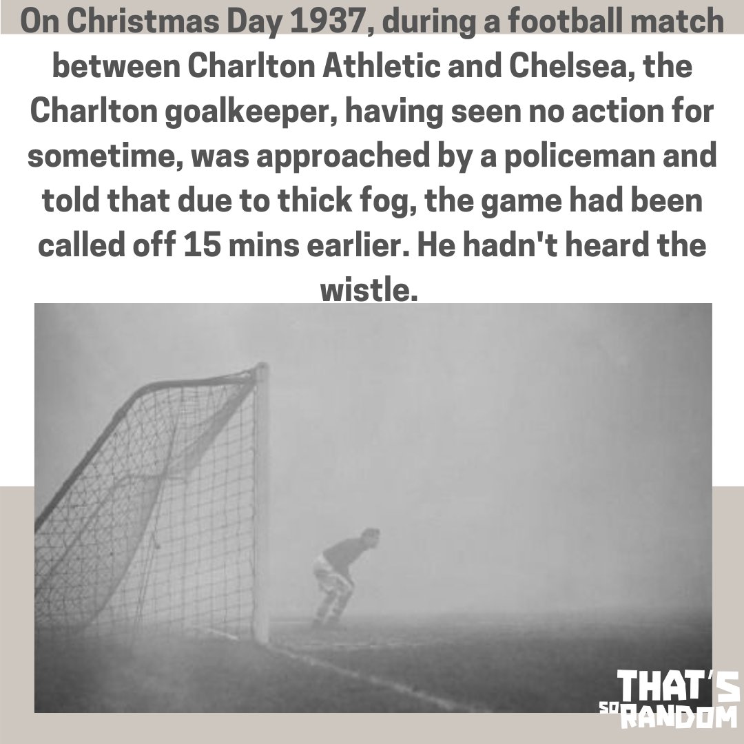 thatssorandom__'s tweet photo. #justsoyouknow #football #sports #christmas #fog #charltonathletic #chelsea #chelseafc #christmasday #fyi #footballmach #goalkeeper #policeman #dedication #fact #factcheck #factsoflife #factdaily #facteveryday #facts #factoftheday #factsmatter #factblog #factpost #thatssorandom https://t.co/Mb5ZbKQnYk