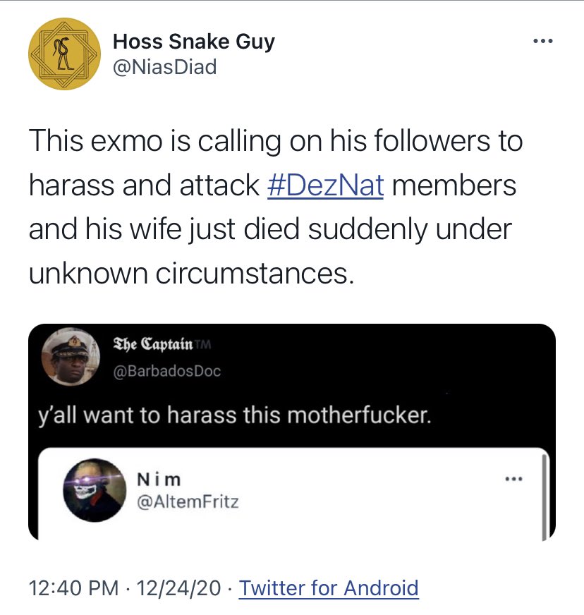 BarbadosDoc's tweet image. A lovely Christmas present from deznat. Y’all are so miserable that you come after me in such a distasteful manner.