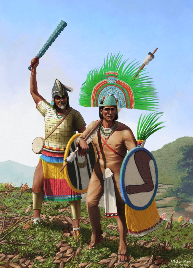🇲🇽 - Illustracion del Huey Tlahtoani Axayacatl y el Cihuacoatl Tlacaelel 🇬🇧 - Illustracion of Huey Tlahtoani Axayacatl and the Cihuacoatl Tlacaelel