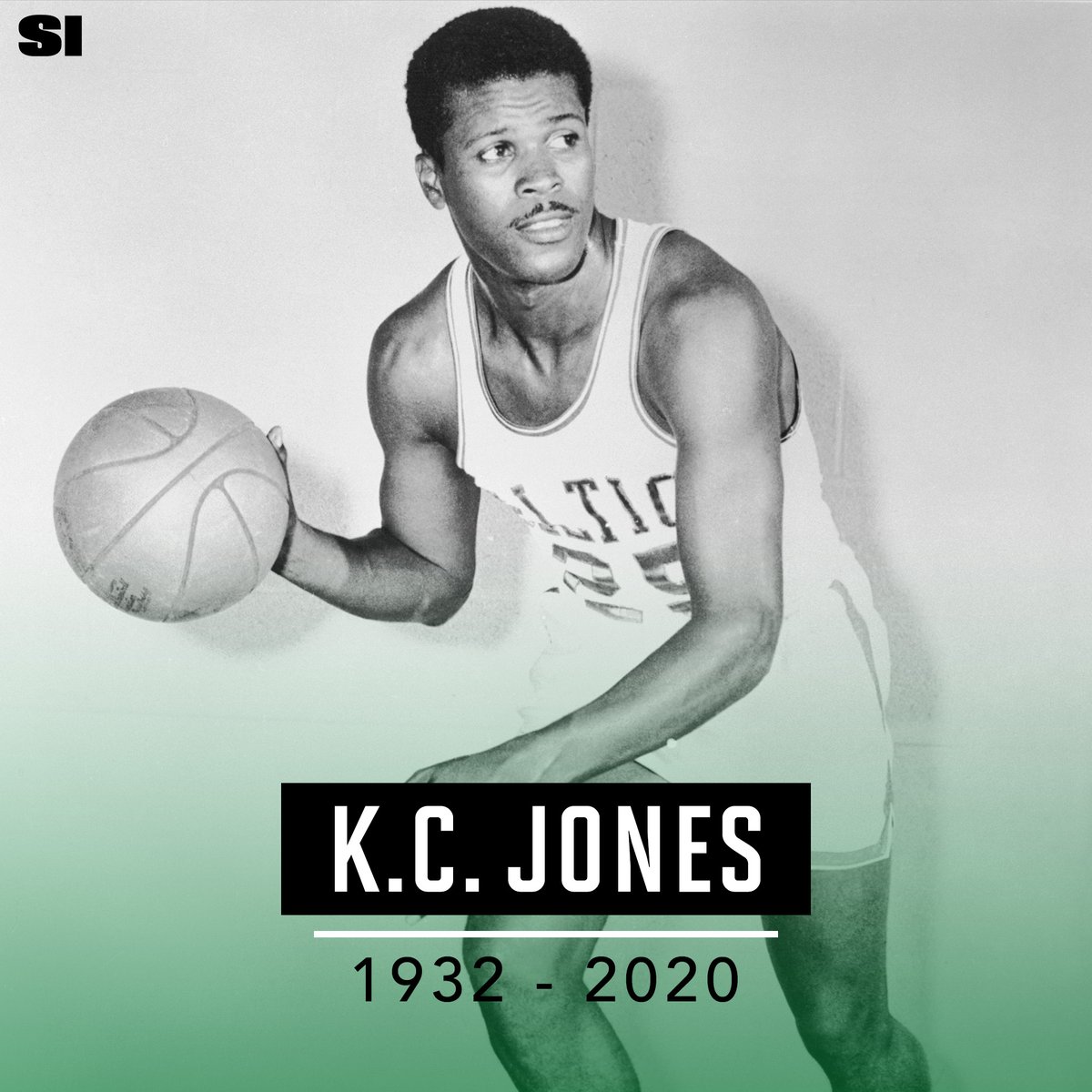 SInow's tweet photo. RIP K.C. Jones 🙏🏾

 His basketball career was legendary:

- 12 x NBA Champion
- 2× NCAA Champion 
- No. 25 retired by Boston Celtics
- No. 4 retired by San Francisco Dons
- NCAA &amp; NBA Hall of Fame
- Olympic Gold Medalist 

📝: https://t.co/5cfUD9SkrT https://t.co/DaZWLQPlcS