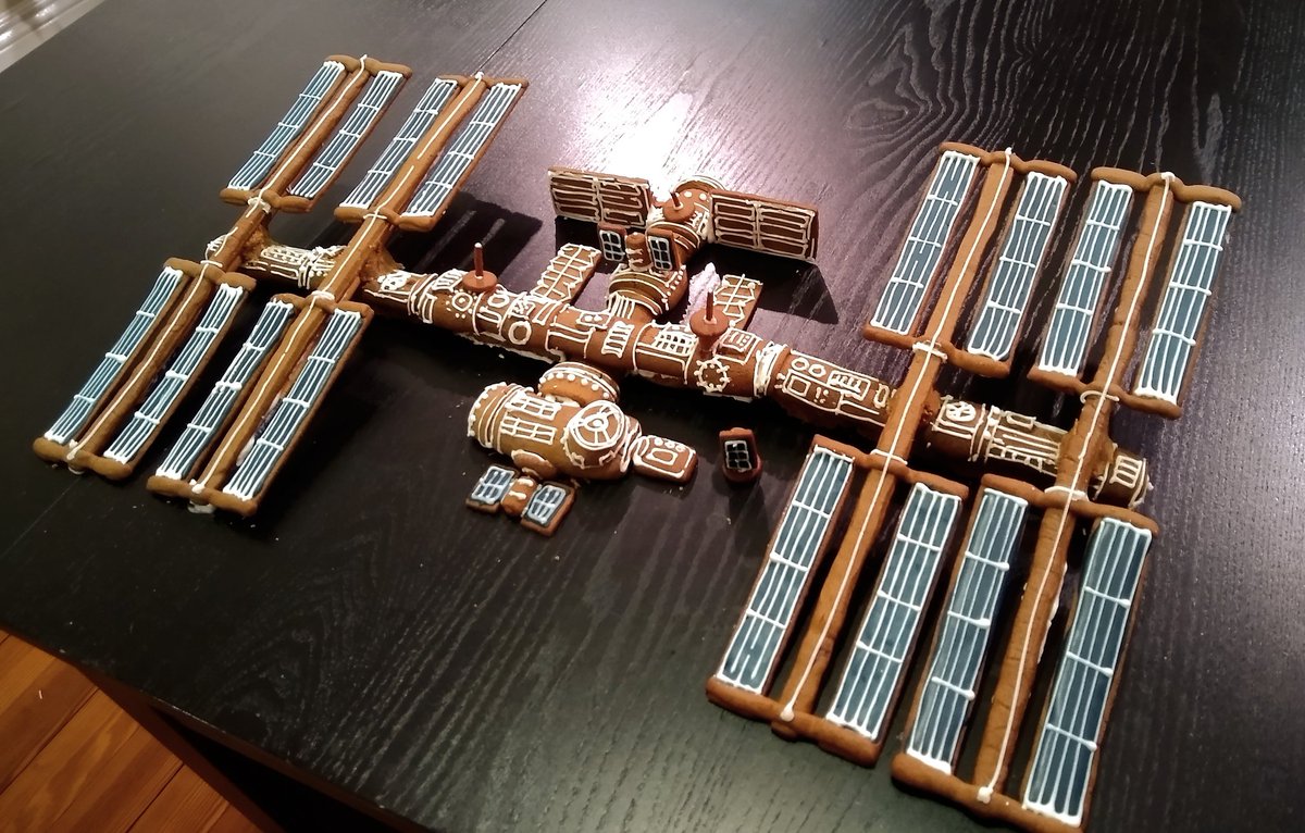 Partner and I made a gingerbread International Space Station!
