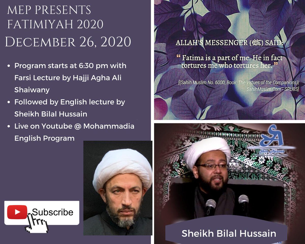 MEPNJ14's tweet photo. Salam All Please join us tomorrow night for Fatimiyah 2020.
See flyer for details: https://t.co/rJIB37ap6a